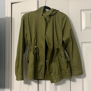 Deep olive drawstring jacket